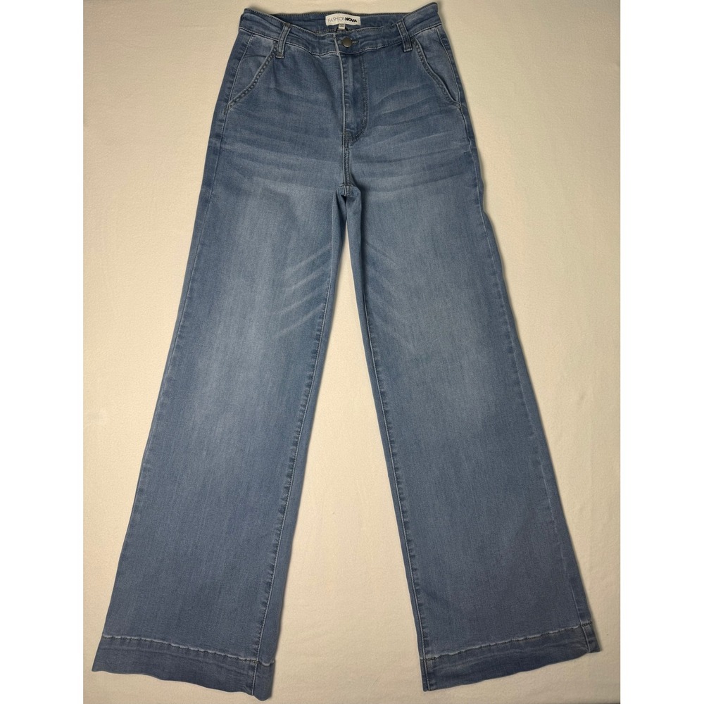 Fashion Nova Margot Stretch Trouser Jeans Blue Denim Women's 9